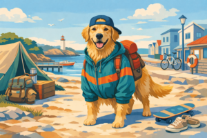 Golden retriever som stilikon - blog image about golden retriever motiv kläder