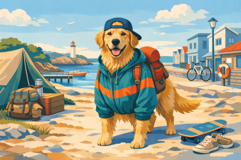 Golden retriever som stilikon - blog image about golden retriever motiv kläder