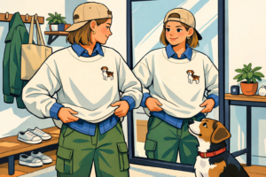 Välj rätt storlek på sweatshirt med hundmotiv - blog image about storlek sweatshirt hundmotiv
