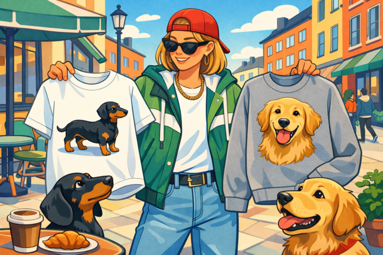 T-shirt eller sweatshirt med hundmotiv? - blog image about t-shirt eller sweatshirt hundmotiv