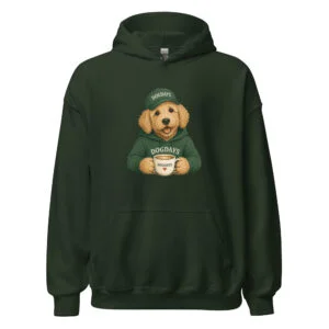 Coffe? | Hoodie i forest green från Dogdays