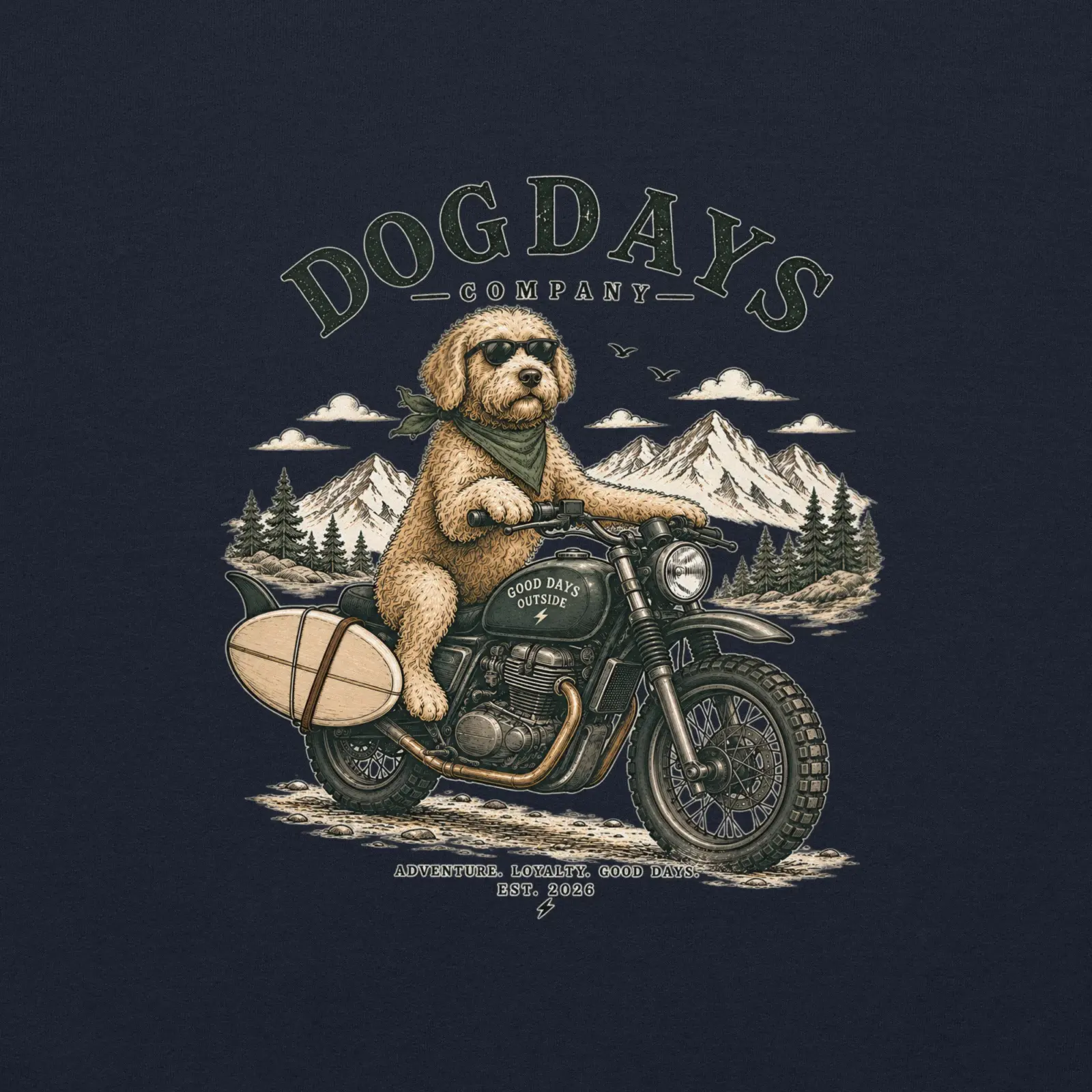 Biker | Hoodie i navy från Dogdays
