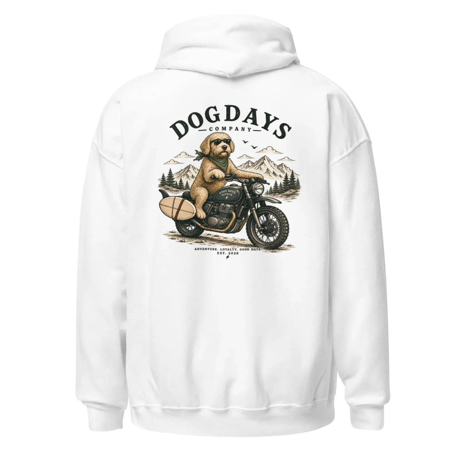 Biker | Hoodie i vit från Dogdays