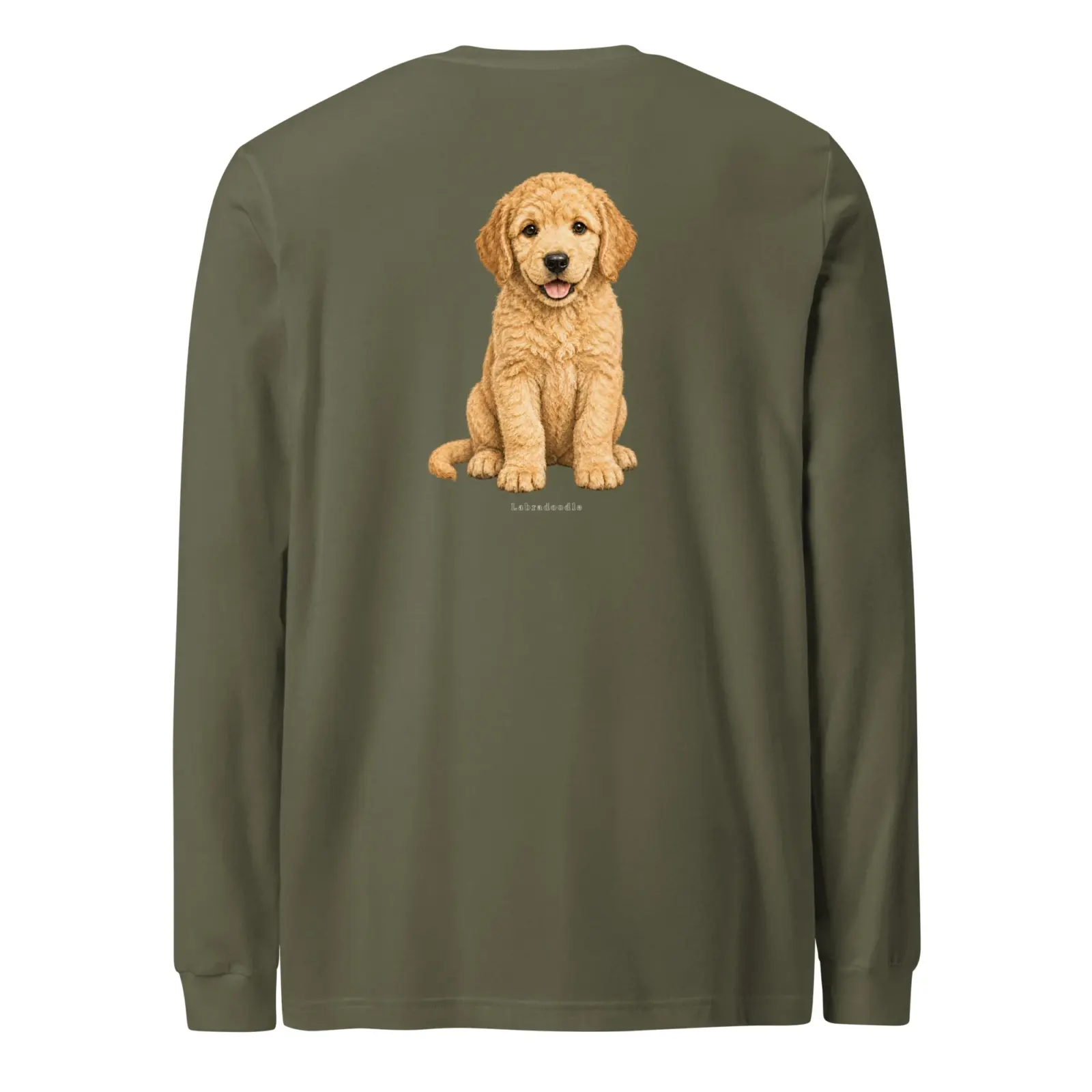 Labradoodle valp | Långärmad tröja i military green från Dogdays