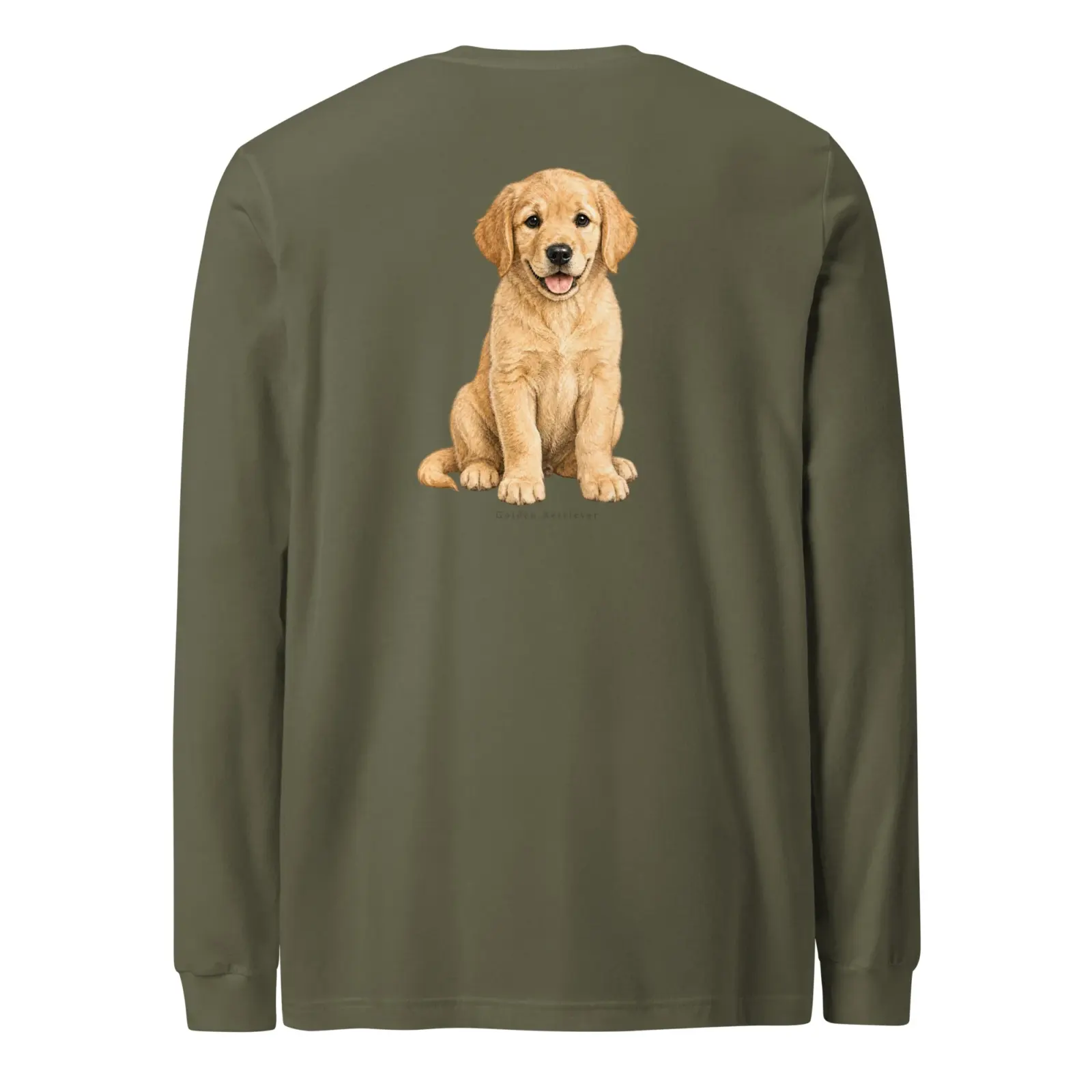 Golden Retriever valp | Långärmad tröja i military green från Dogdays