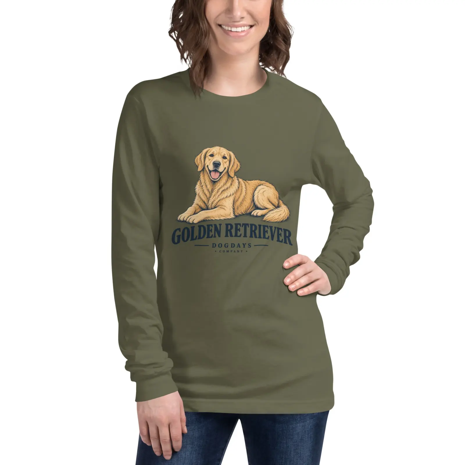 Golden Retriever | Långärmad tröja i military green från Dogdays