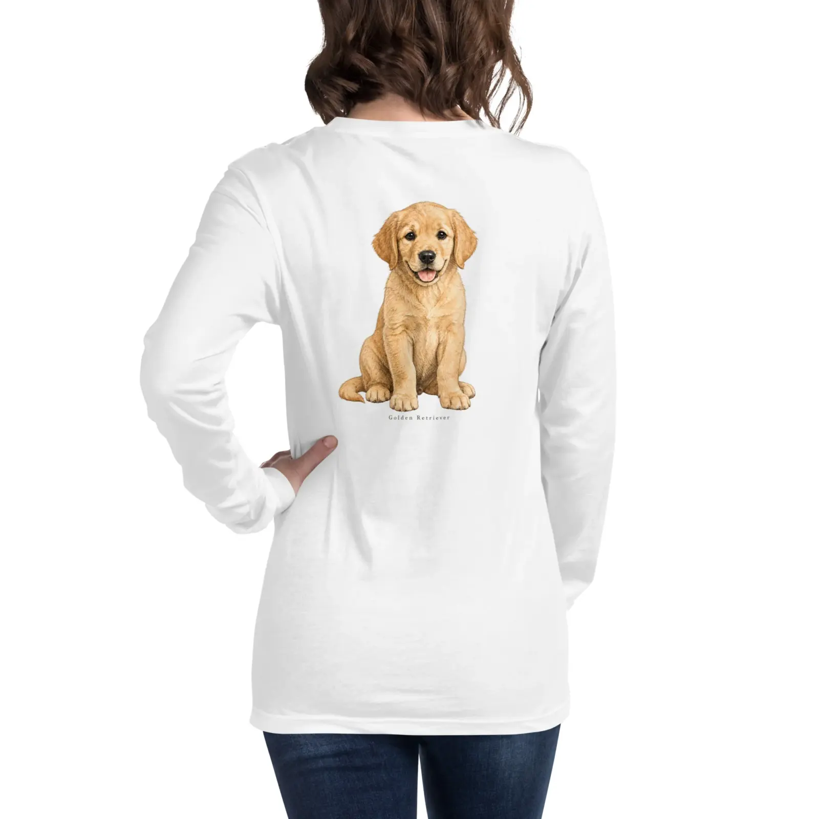 Golden Retriever valp | Långärmad tröja i vit från Dogdays