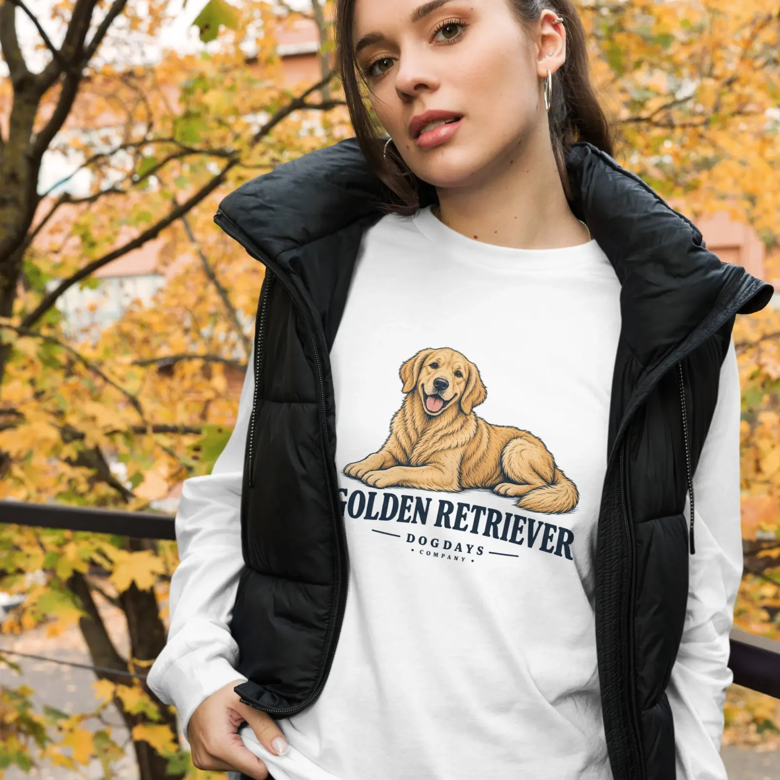 Golden Retriever | Långärmad tröja i vit från Dogdays
