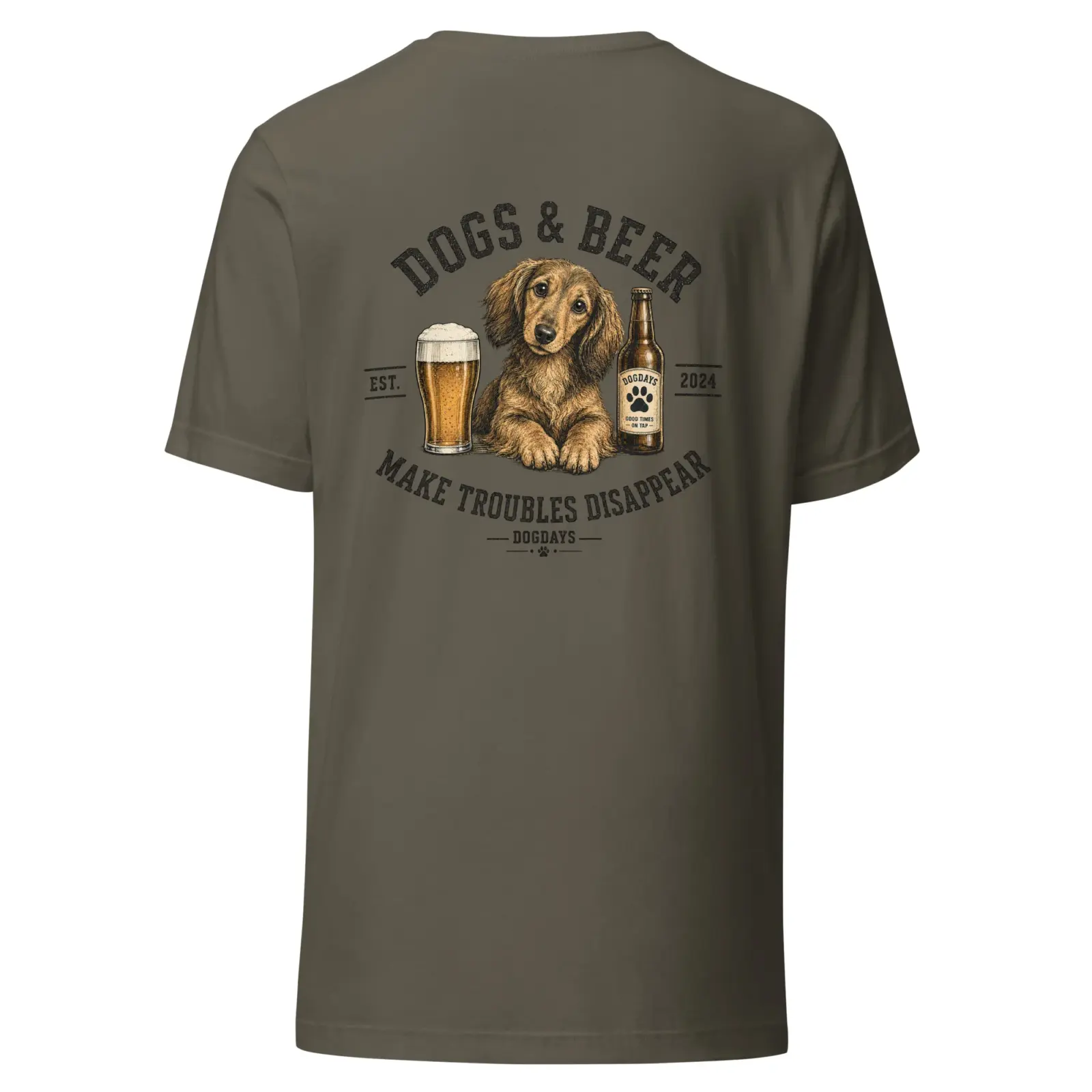 Dogs and beer make trouble disappear - tax | T-shirt från Dogdays