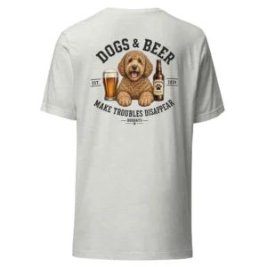 Dogs and beer make trouble disappear | T-shirt i ash från Dogdays