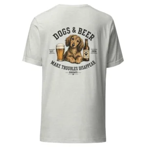 Dogs and beer make trouble disappear - tax | T-shirt i ash från Dogdays