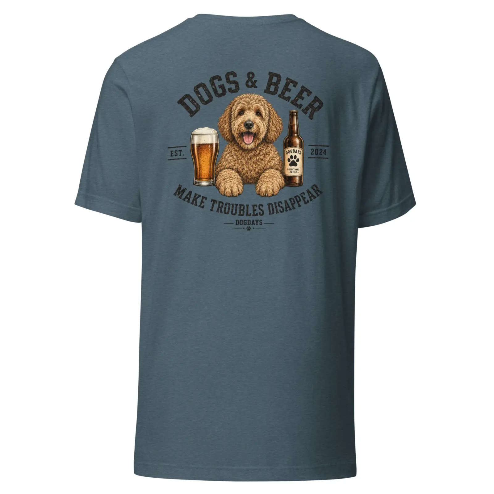 Dogs and beer make trouble disappear | T-shirt från Dogdays