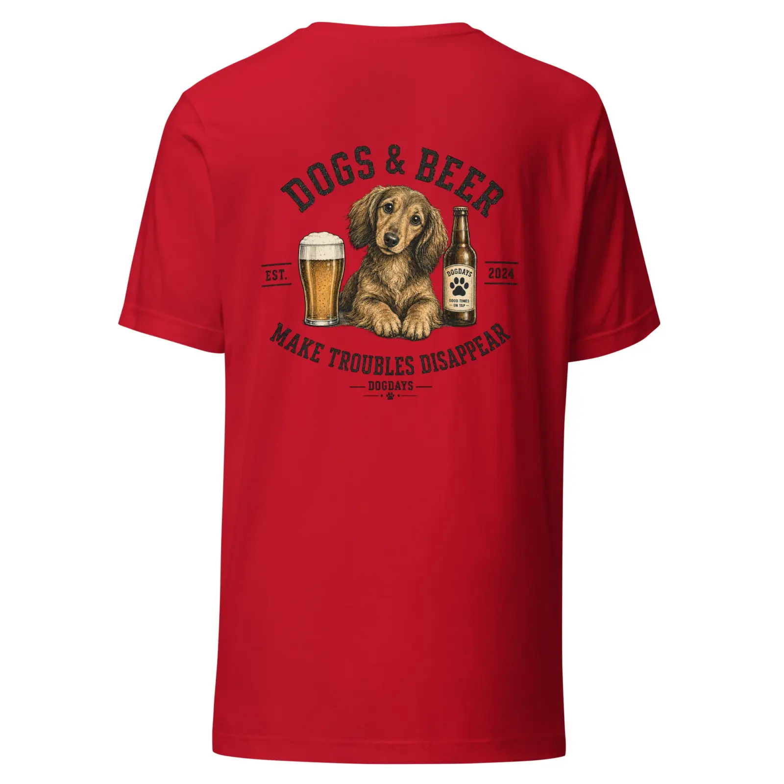 Dogs and beer make trouble disappear - tax | T-shirt från Dogdays