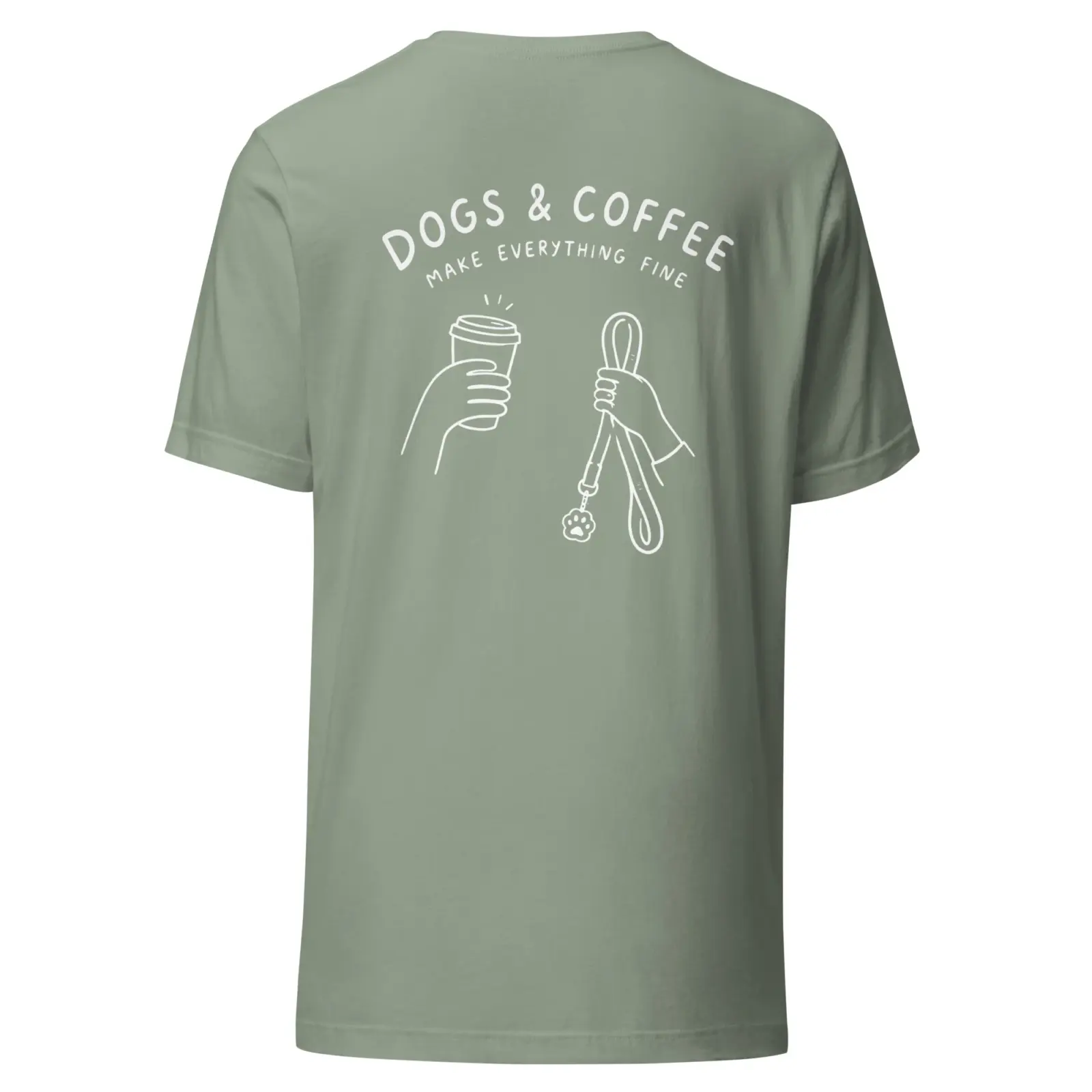 Dogs and coffe make everything fine | T-shirt i sage från Dogdays