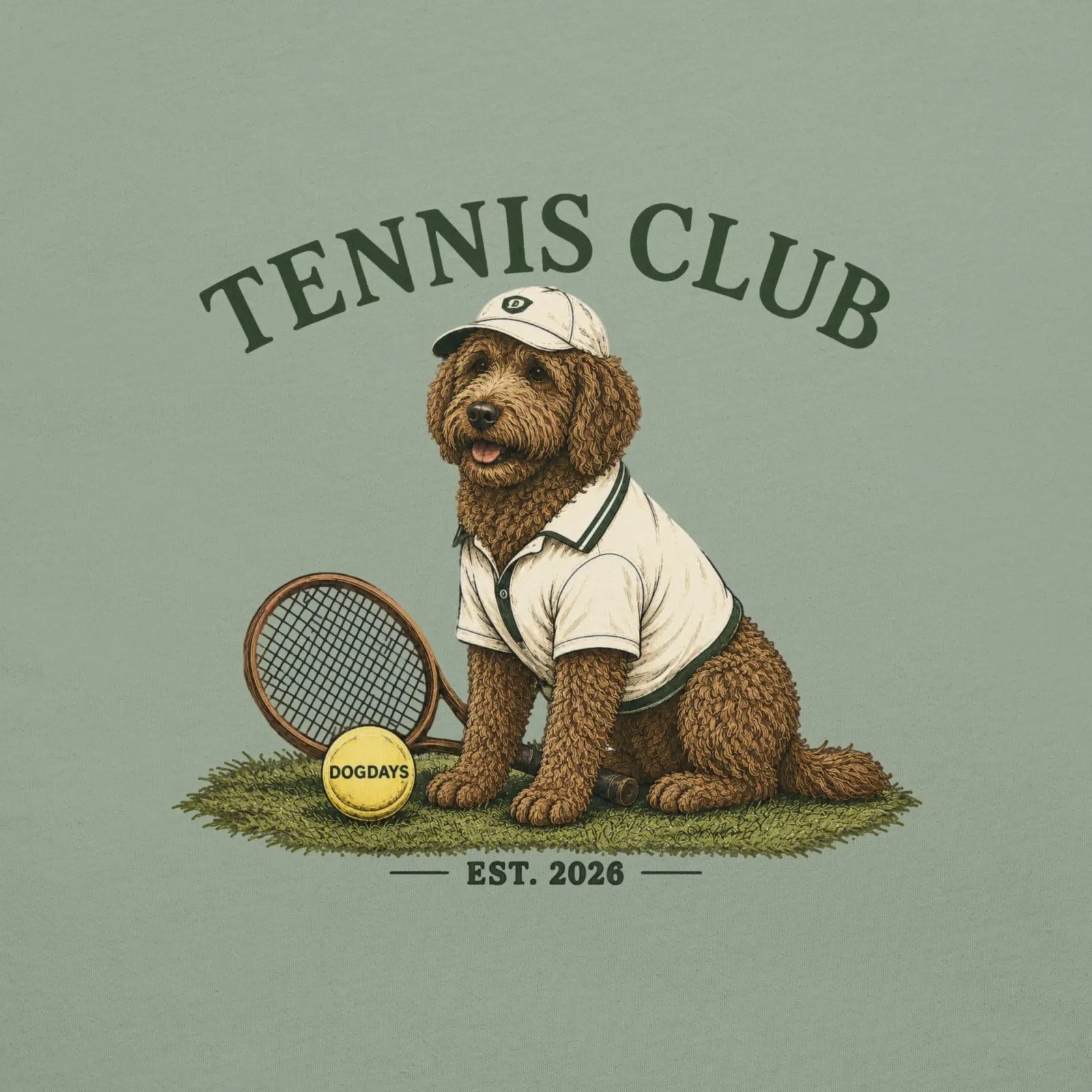 Tennis club | T-shirt i sage från Dogdays