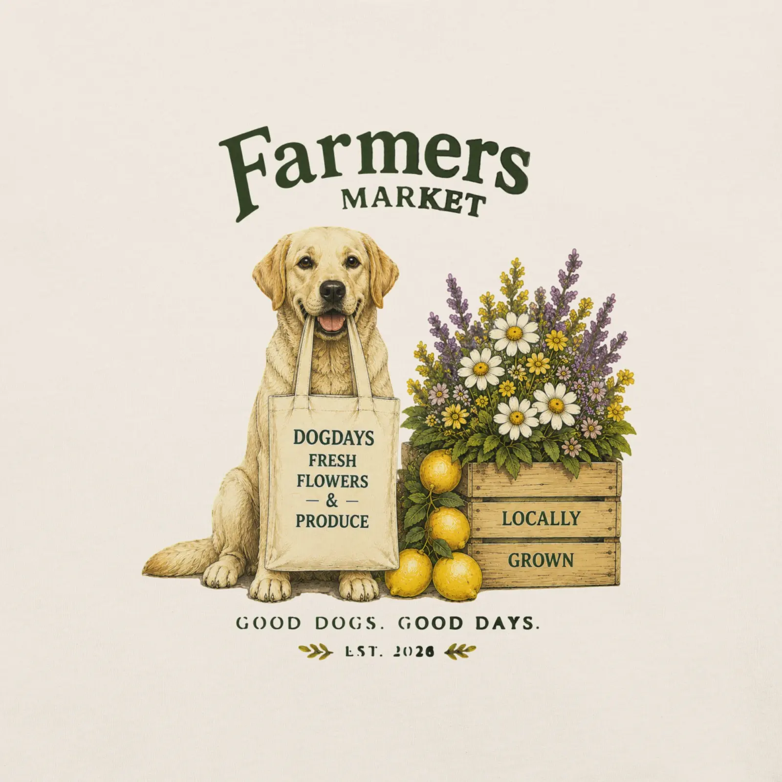 Farmers market | T-shirt i vit från Dogdays