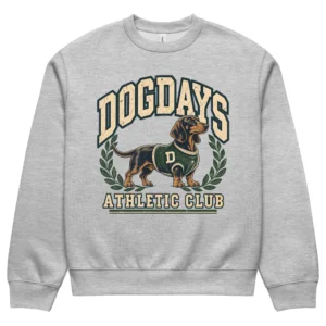 Gråmelerad crewneck med taxdesign, framifrån – Athletic Club