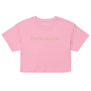 Rosa crop top T-shirt, framifrån – That dog