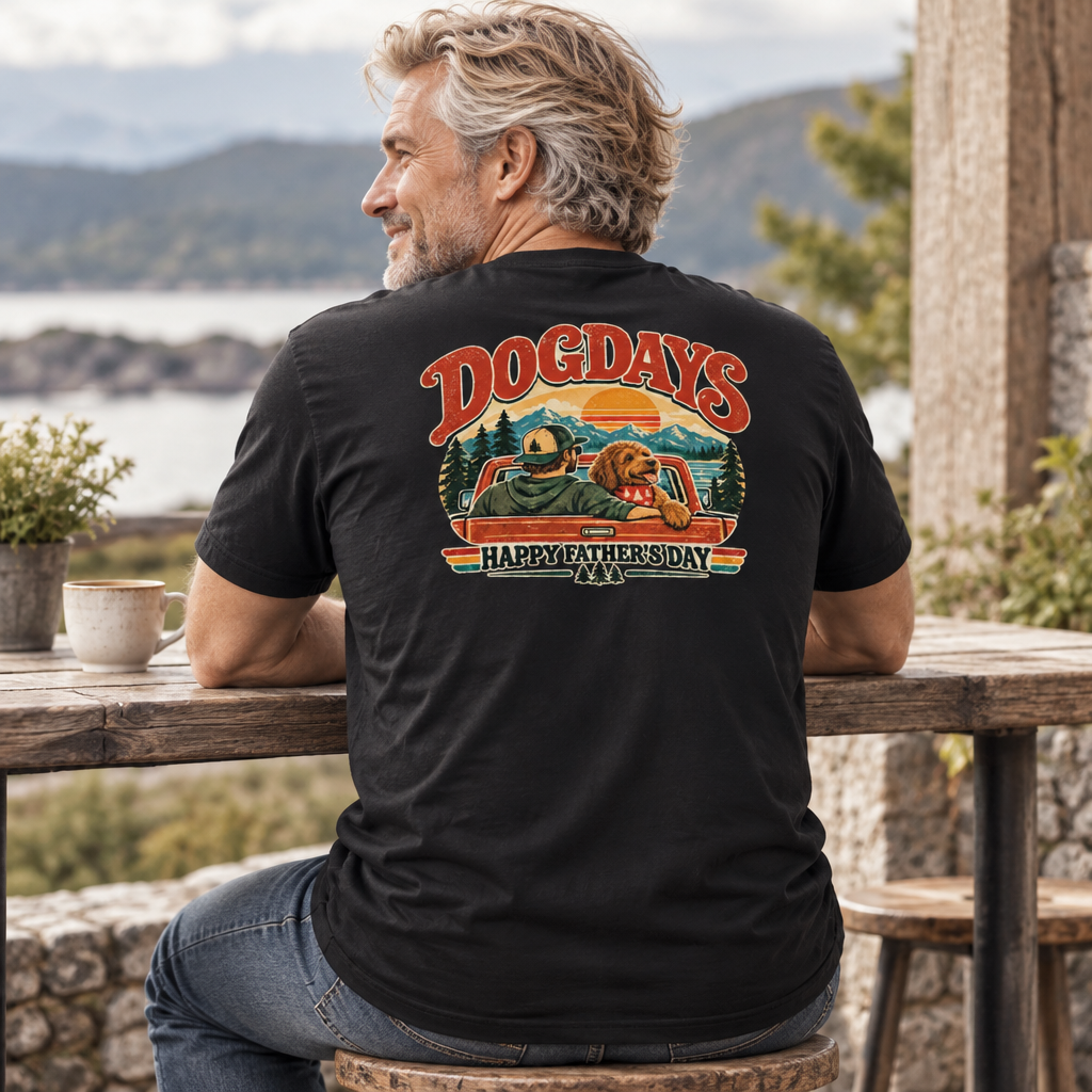 T-shirt med hundmotiv – Happy Fathers Day