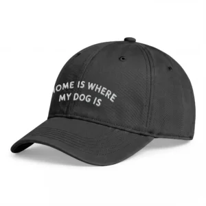 Svart Dad Cap, sedd snett framifrån – Home is
