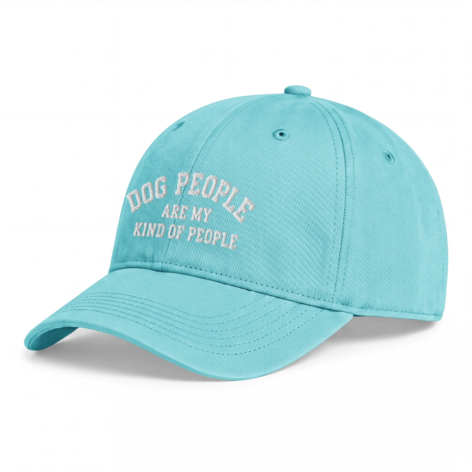 Mintgrön Dad Cap, sedd snett framifrån – Dog People