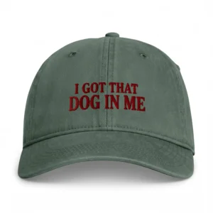 Mossgrön Dad Cap, framifrån – Got that dog