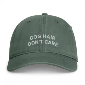 Mossgrön Dad Cap, framifrån – Dog hair