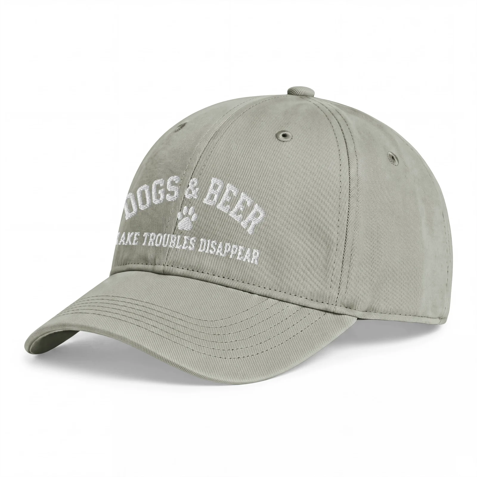 Sandsten Dad Cap, sedd snett framifrån – Dogs and beer