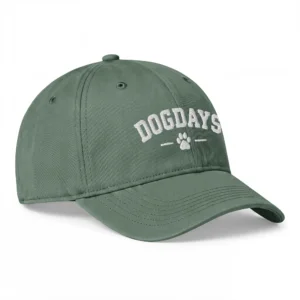 Mossgrön Dad Cap med hundmotiv – DOGDAYS
