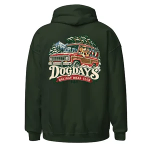 Skogsgrön hoodie, bakifrån – Holiday Road Club