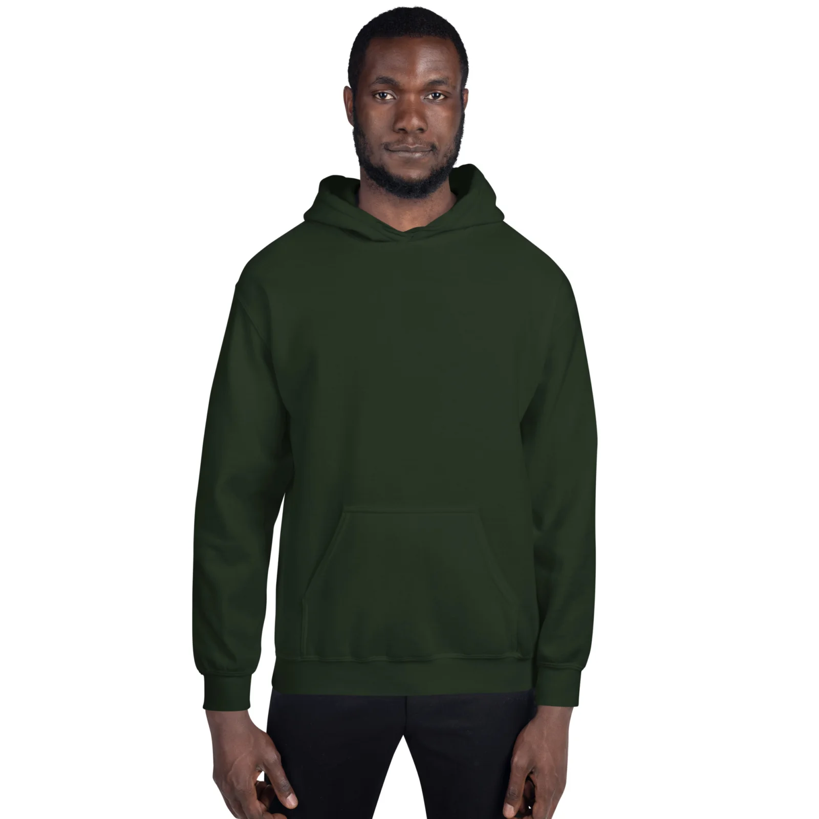 Skogsgrön hoodie med Labrador-design, framifrån – Surf Club