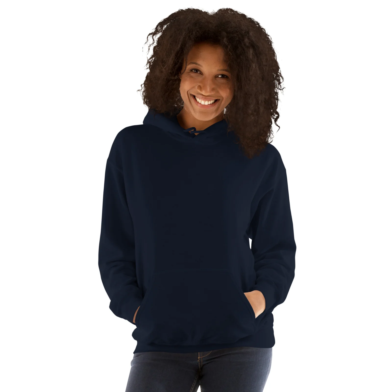 Marinblå hoodie med Labrador-design, framifrån – Surf Club