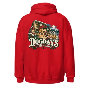 Röd hoodie, bakifrån – Home For The Holidays