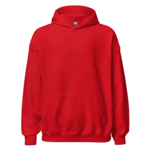 Röd hoodie, framifrån – Home For The Holidays