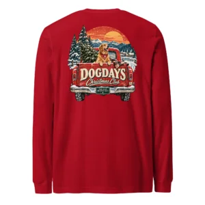 Röd långärmad T-shirt, bakifrån – Christmas Club