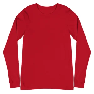 Röd långärmad T-shirt, framifrån – Holiday Club