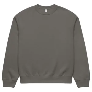 Asfaltgrå crewneck med Golden Retriever-design, framifrån – Camp Club