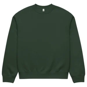 Skogsgrön crewneck med Labrador-design, framifrån – Beach Club