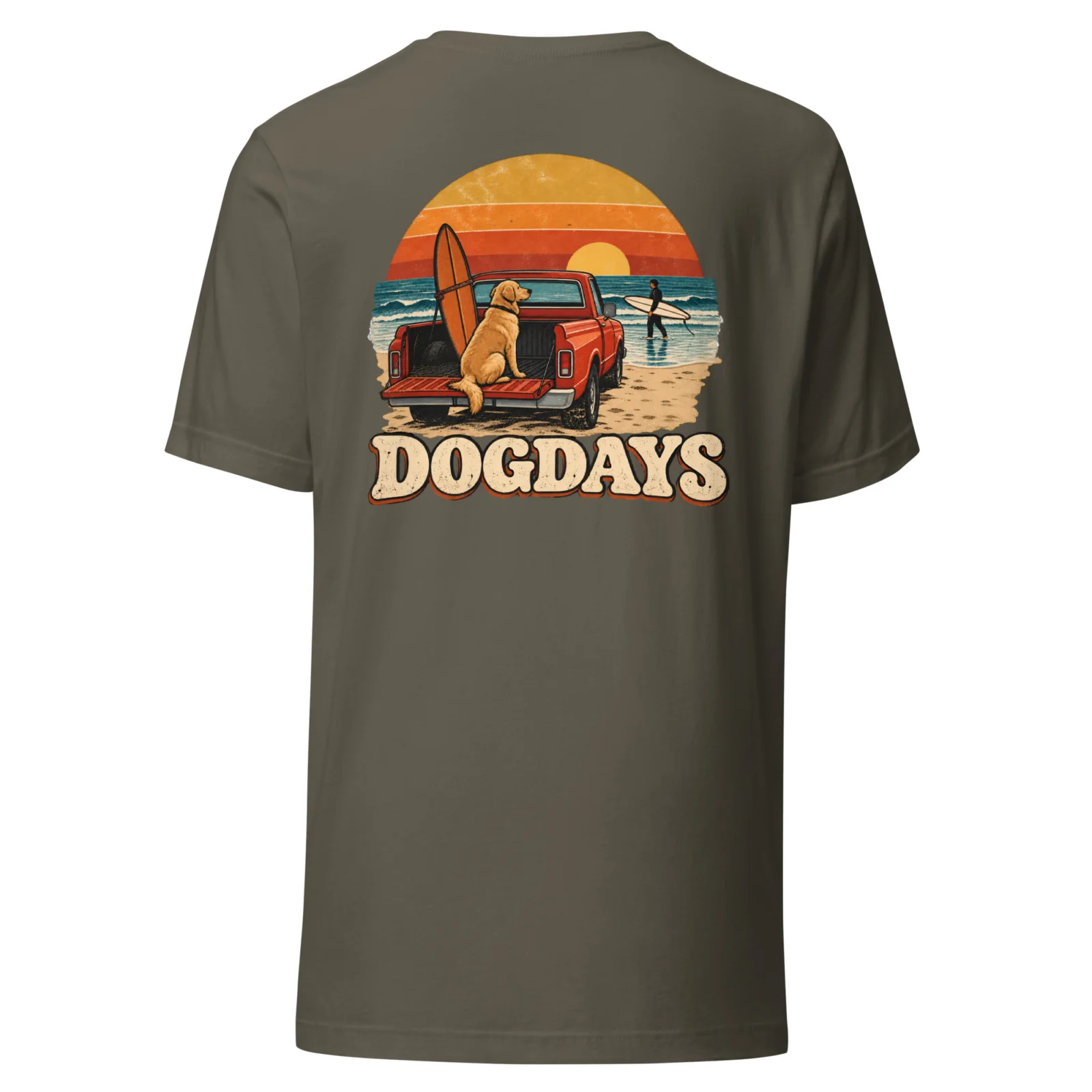 T-shirt med Golden Retriever-design, bakifrån – Surf Club