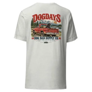 Ljusgrå T-shirt, bakifrån – Dog Dad Supply