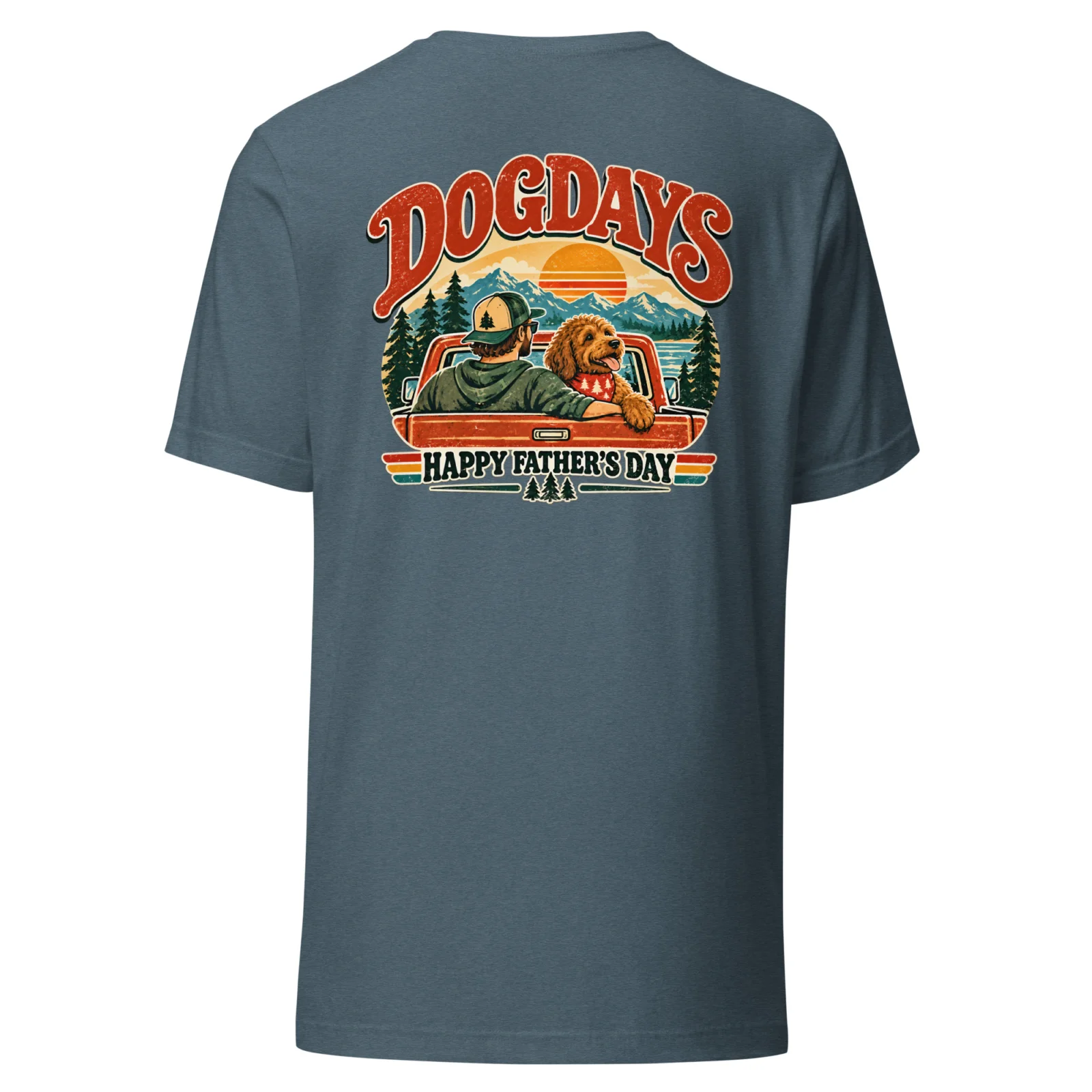 Gråmelerad T-shirt, bakifrån – Happy Fathers Day