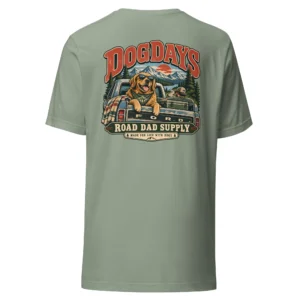 Salviagrön T-shirt, bakifrån – Road Dad