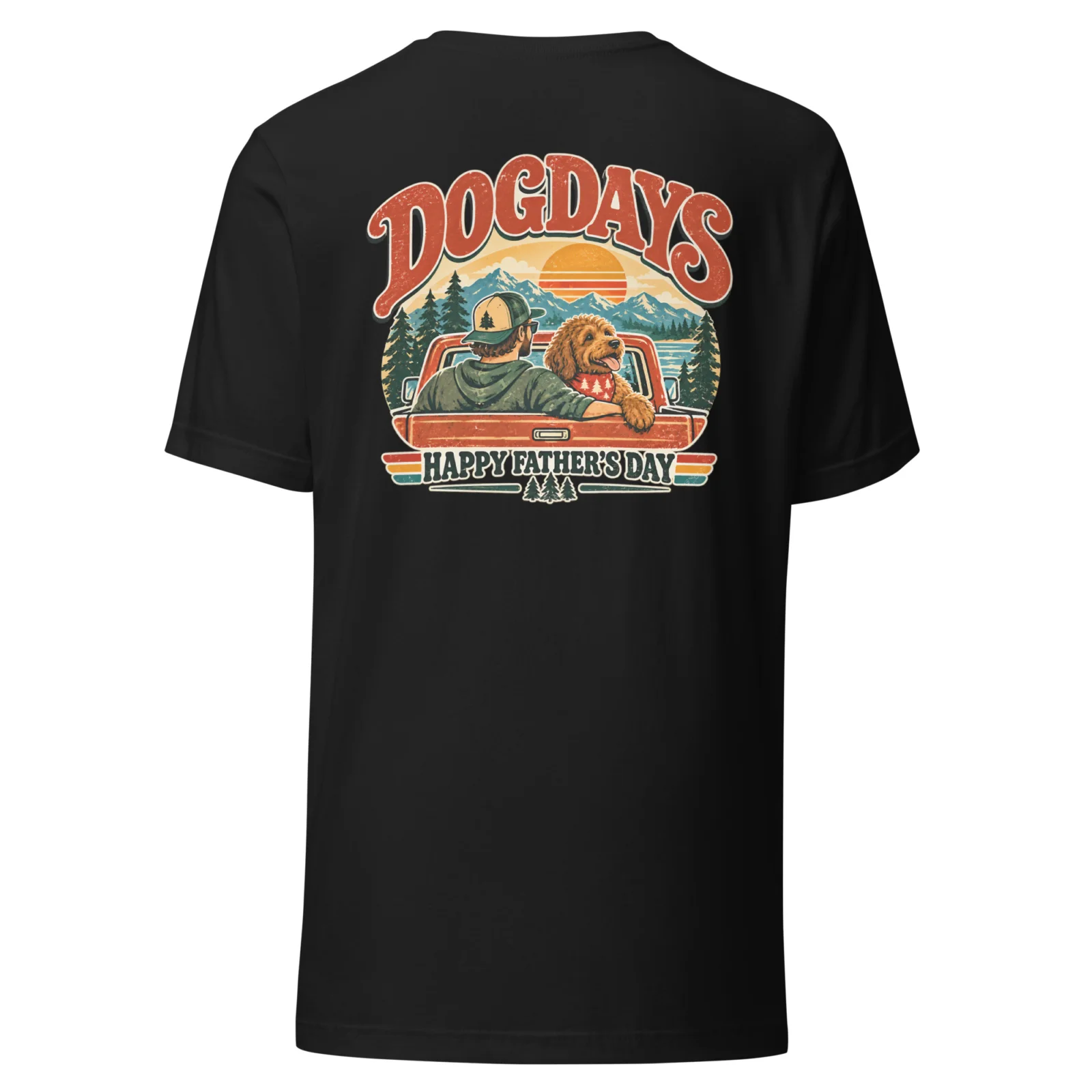 Vintage svart T-shirt, bakifrån – Happy Fathers Day
