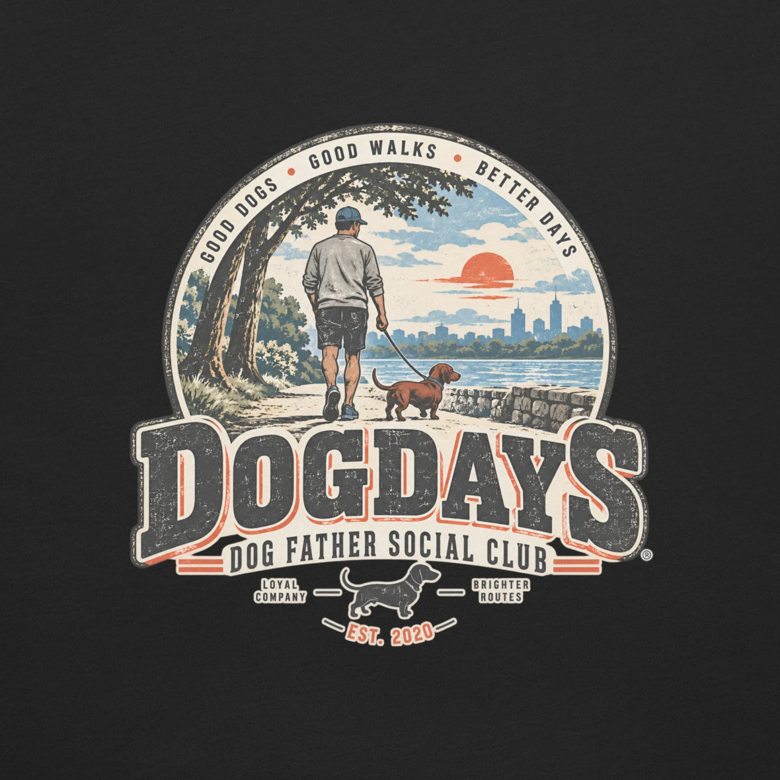 Vintage svart T-shirt, bakifrån – Dog Father