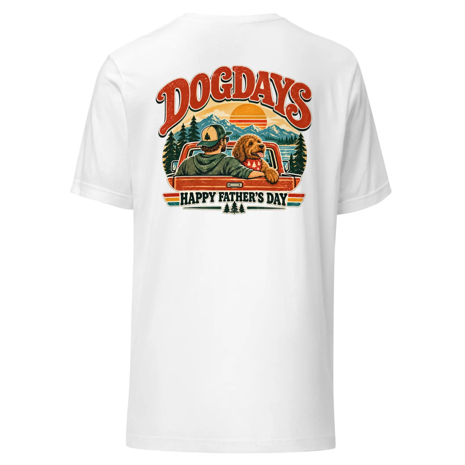 Vit T-shirt, bakifrån – Happy Fathers Day