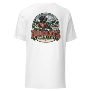Vit T-shirt, bakifrån – Winter Lodge