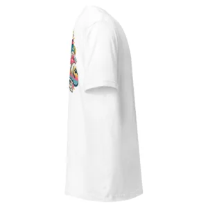 Vit T-shirt, sedd från sidan – Fit Club
