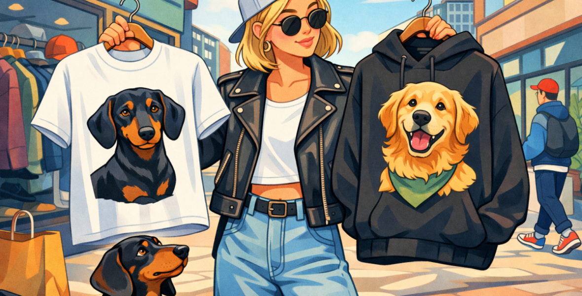 T-shirt eller hoodie med hundmotiv? - blog image about t-shirt eller hoodie med hundmotiv