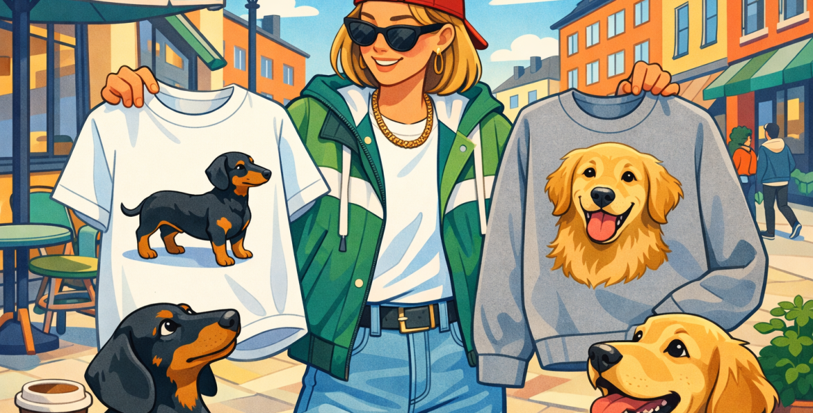 T-shirt eller sweatshirt med hundmotiv? - blog image about t-shirt eller sweatshirt hundmotiv