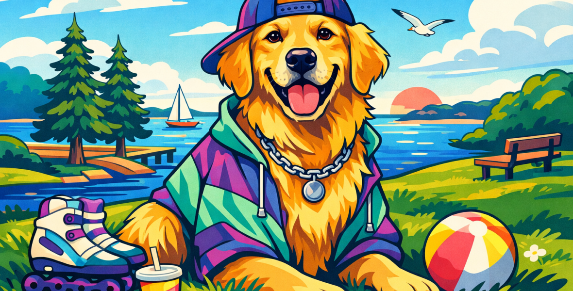 T-shirt med golden retriever-motiv - blog image about golden retriever t-shirt